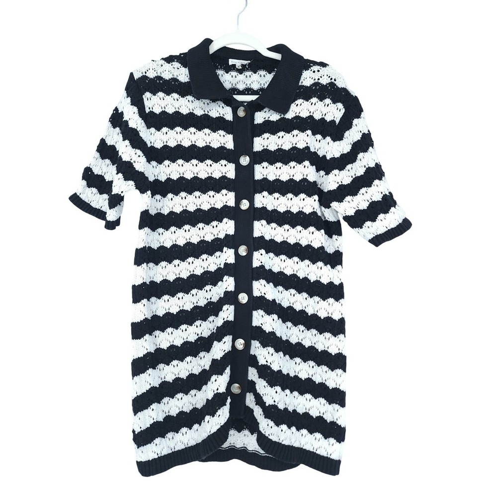 Crochet Open Knit Cover Up Top Women S Striped Beachy Boho Coastal Mini Dress
